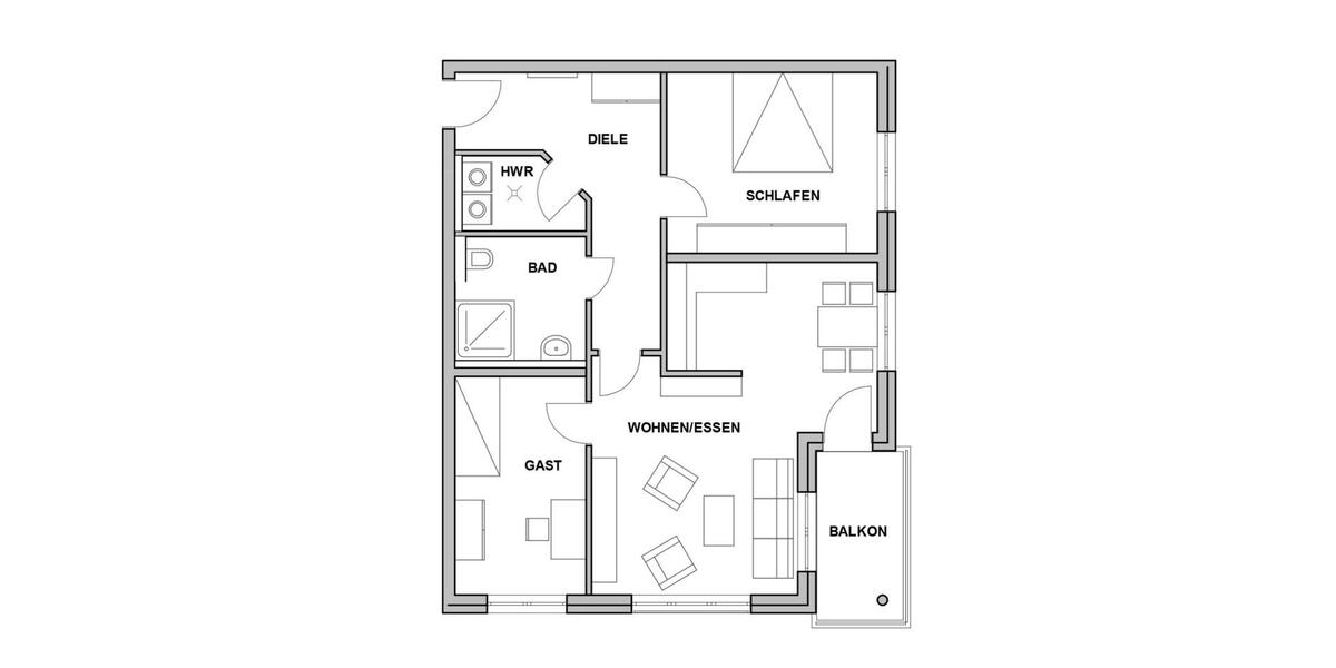 Etagenwohnung Gummersbach Berstig Süd - 3 Zimmer, 83 m&sup2;, 198.000&euro; | Angebot:24996366