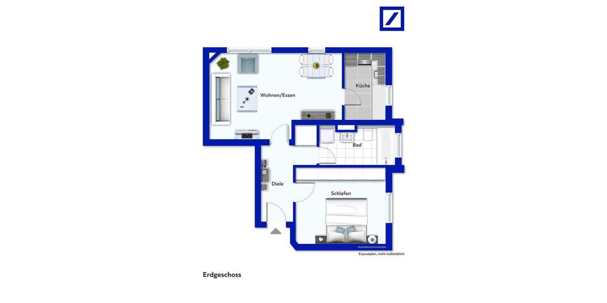 Etagenwohnung Wiesbaden Südost - 2 Zimmer, 52 m&sup2;, 249.000&euro; | Angebot:24992421