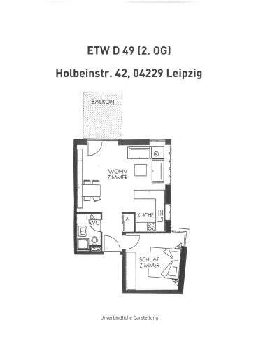 schöne 2-Zi.-Wohnung mit Balkon in Leipzig-Schleußig (E 59) 2 zimmer
