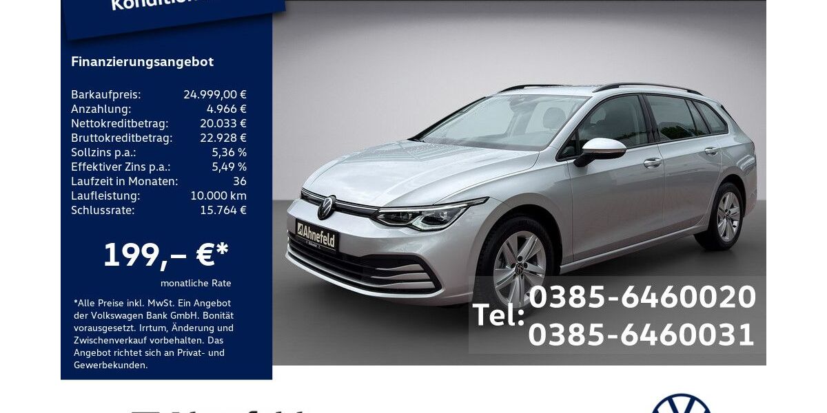 VW Golf 20.700 km 24.999 &euro; Schwerin 19061