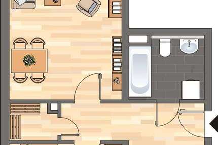 Wohnung zum Mieten in Haßloch 469 € 58.6 m² 2 zimmer