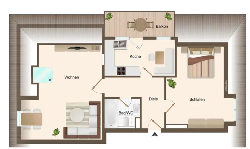 Dachgeschoßwohnung Dresden Leuben - 2 Zimmer, 72 m&sup2;, 255.000&euro; | Angebot:25480822