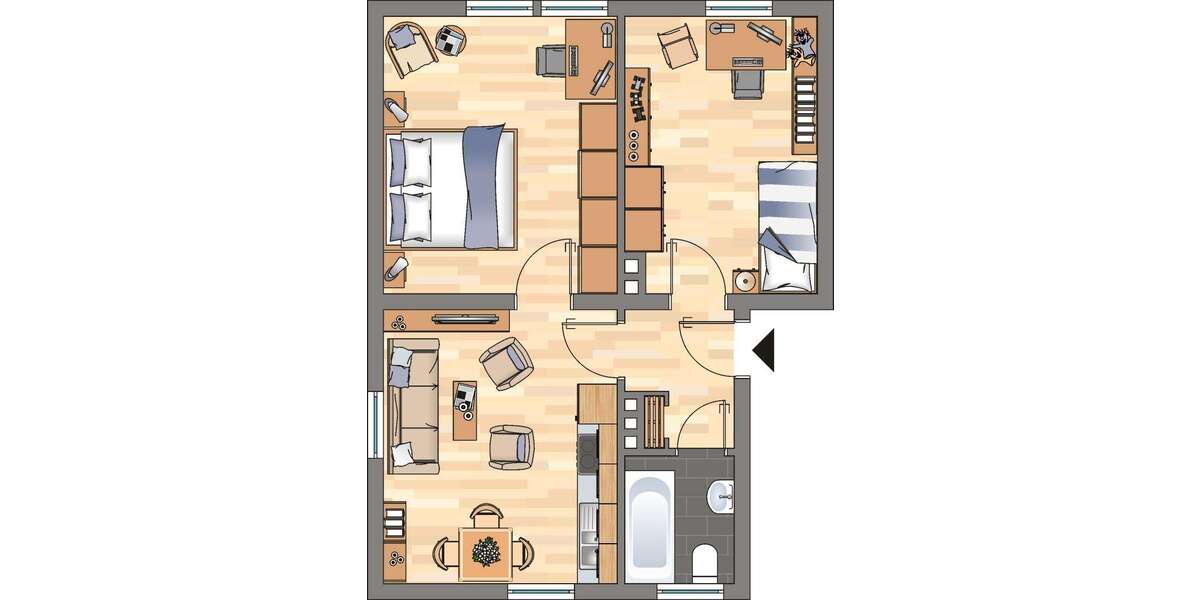 Etagenwohnung Weißenthurm - 2 Zimmer, 46 m&sup2;, 449&euro; | Angebot:27029879