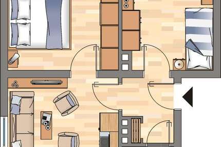 Wohnung Weißenthurm - 2 Zimmer, 46 m&sup2;, 449&euro; | Angebot:27029879
