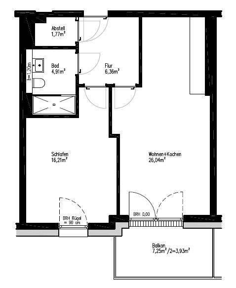 Etagenwohnung Bielefeld Gellershagen - 2 Zimmer, 60 m&sup2;, 770&euro; | Angebot:25385426