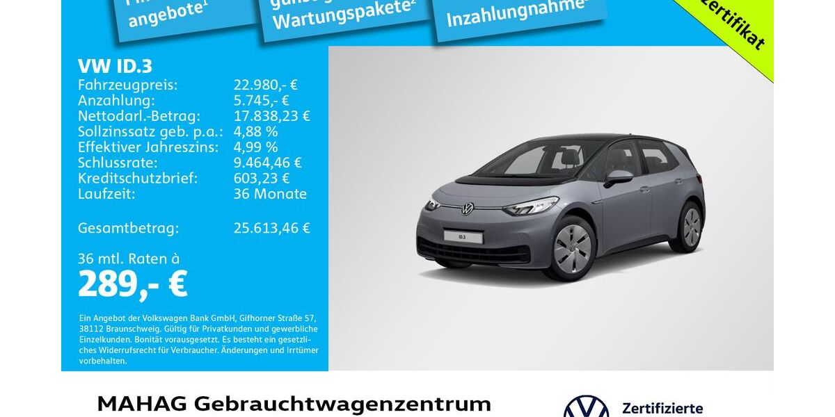 VW ID.3 30.902 km 22.980 € München 80935