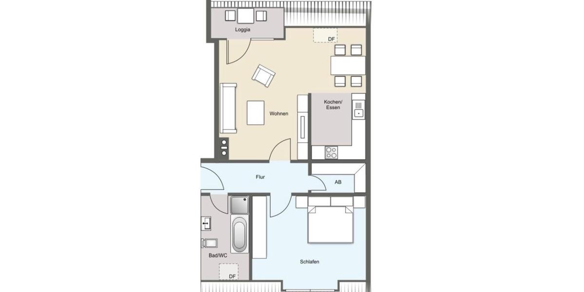 Dachgeschoßwohnung Leipzig Mitte - 2 Zimmer, 62 m&sup2;, 199.000&euro; | Angebot:26996085