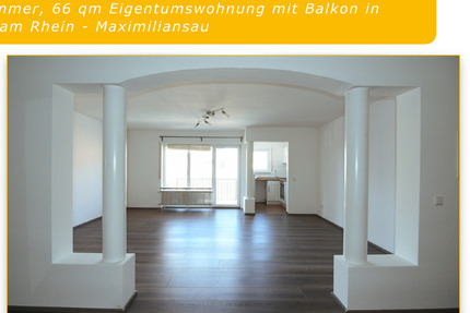 Wohnung Wörth am Rhein - 2.5 Zimmer, 66 m&sup2;, 265.000&euro; | Angebot:25282029