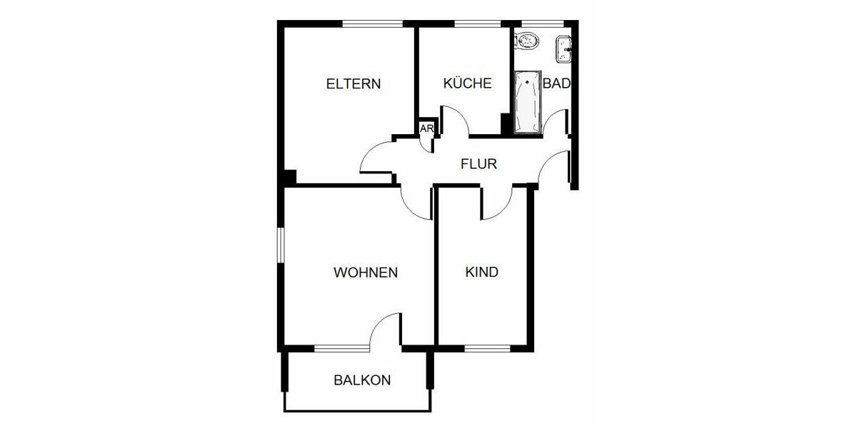 Erdgeschoßwohnung Bochum Bochum-Südwest - 3 Zimmer, 59 m&sup2;, 710&euro; | Angebot:26450995