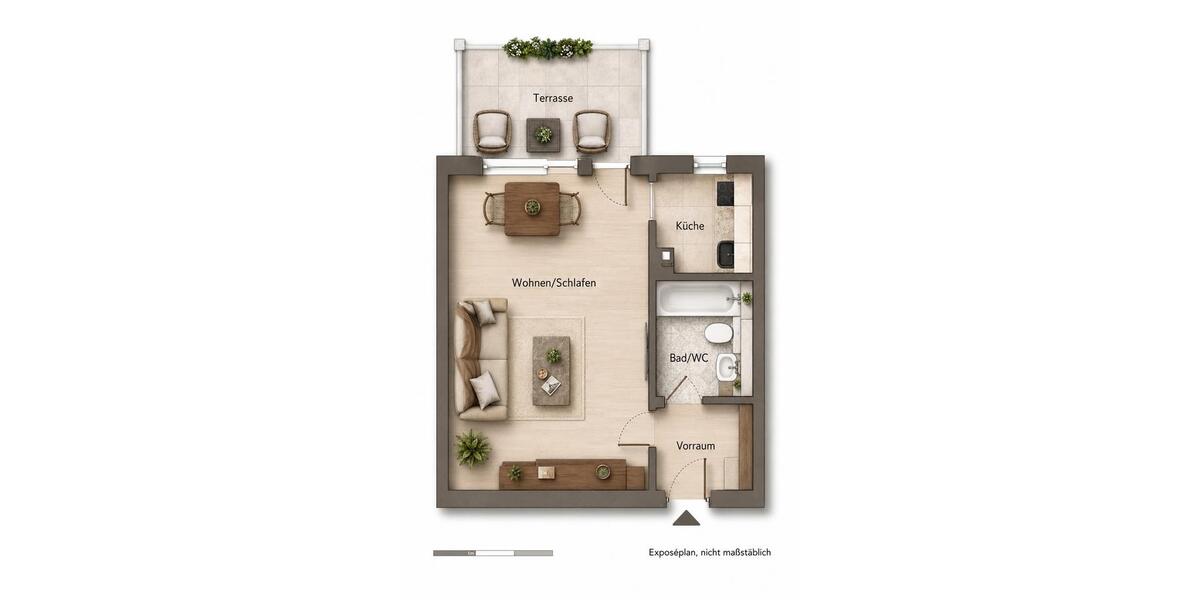Erdgeschoßwohnung Ingolstadt Nordost - 1 Zimmer, 32 m&sup2;, 135.000&euro; | Angebot:26927135