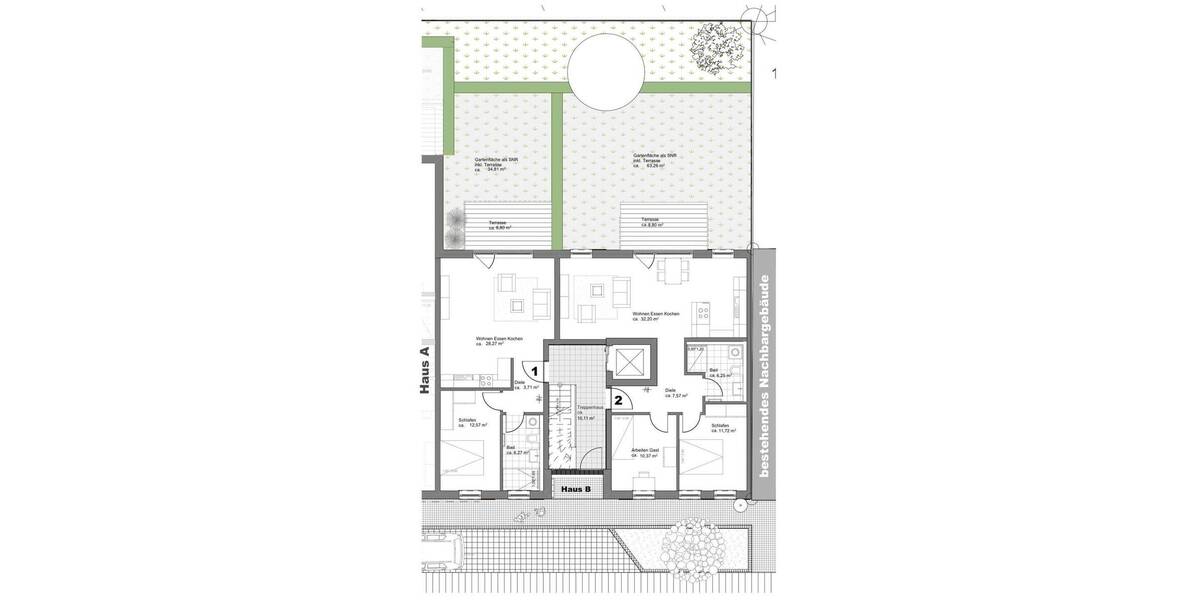 Etagenwohnung Fürth Südstadt - 2 Zimmer, 53 m&sup2;, 353.000&euro; | Angebot:26274331