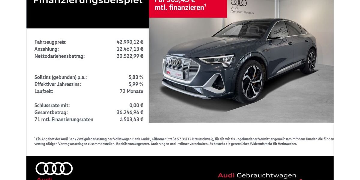 Audi e-tron 42.146 km 42.990 &euro; Rostock 18059