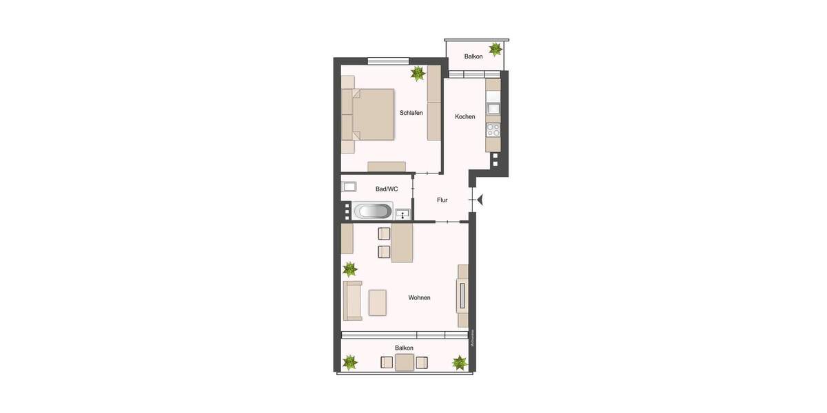 Etagenwohnung Stuttgart / Möhringen Möhringen - 2 Zimmer, 51 m&sup2;, 245.000&euro; | Angebot:25567801