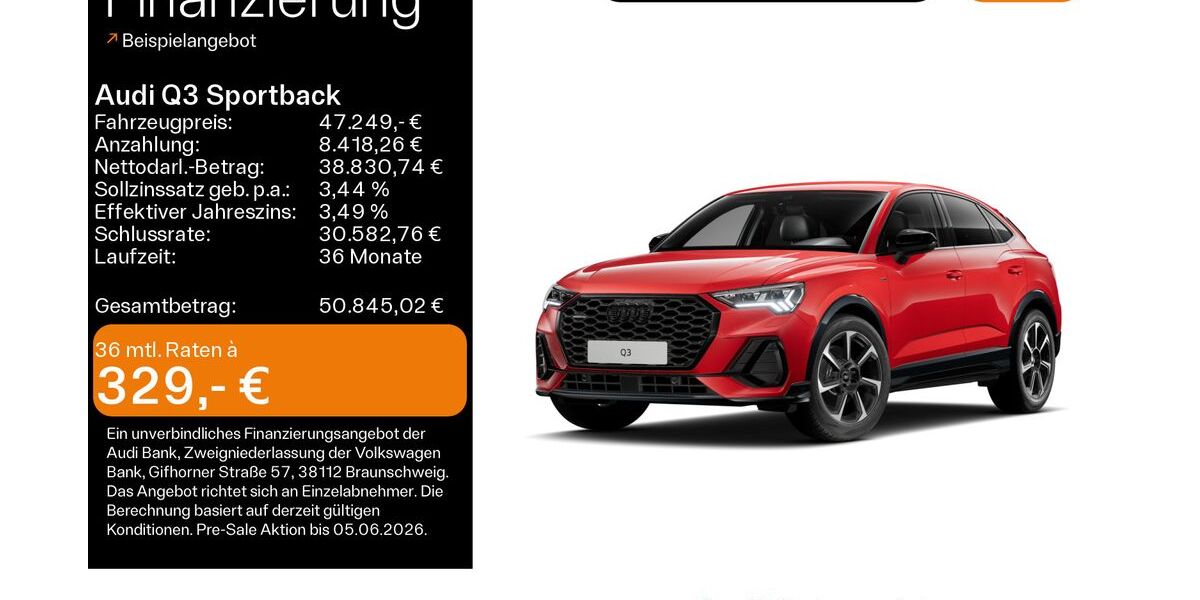 Audi Q3 4.400 km 46.999 &euro; Büdingen-Düdelsheim 63654