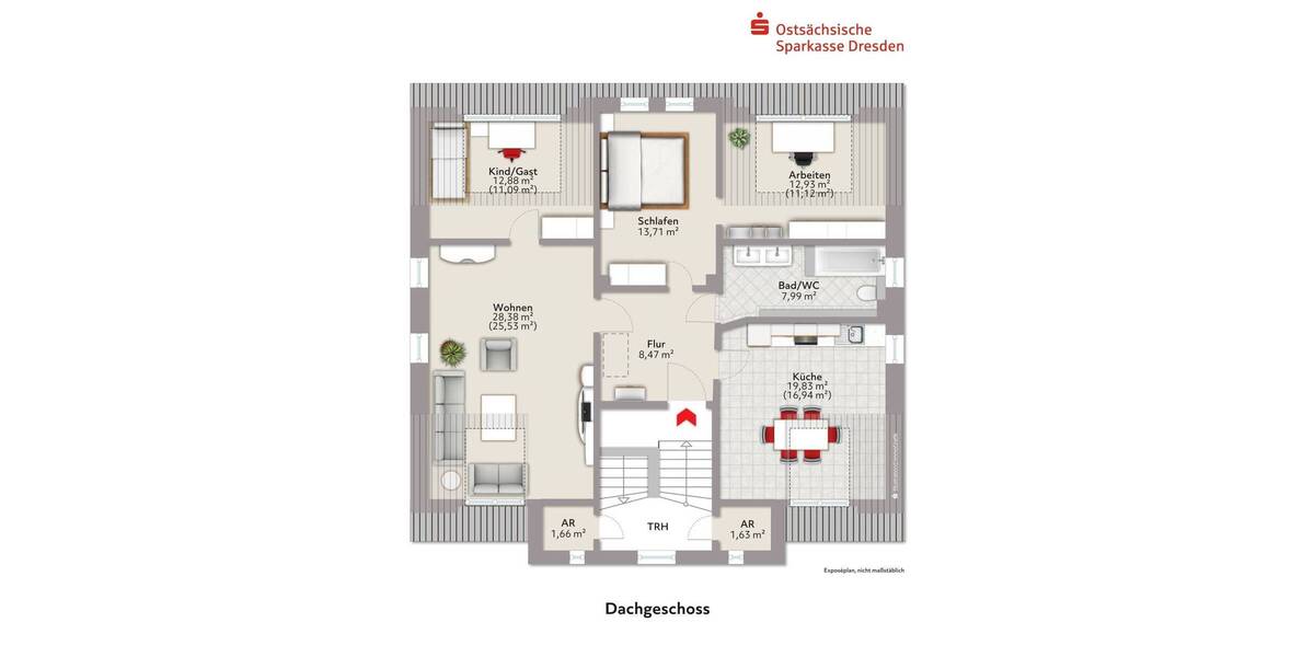 Etagenwohnung Heidenau - 4 Zimmer, 97 m&sup2;, 190.000&euro; | Angebot:25749440