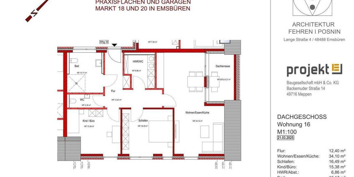 Etagenwohnung Emsbüren - 3 Zimmer, 103 m&sup2;, 439.000&euro; | Angebot:23965446