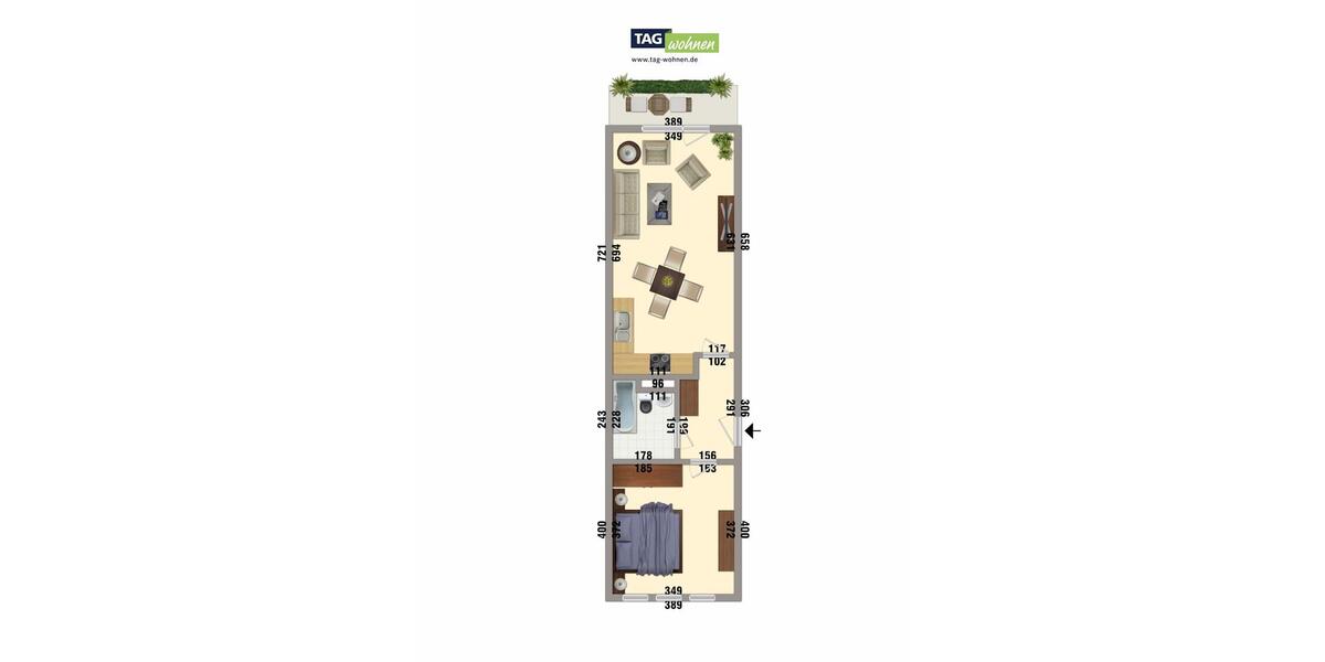 Erdgeschoßwohnung Stadtilm - 2 Zimmer, 42 m&sup2;, 235&euro; | Angebot:26382384