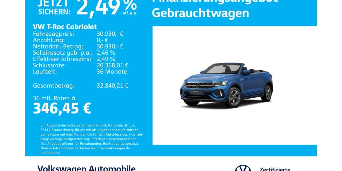 VW T-Roc 23.257 km 29.930 &euro; Stuttgart-Wangen 70188