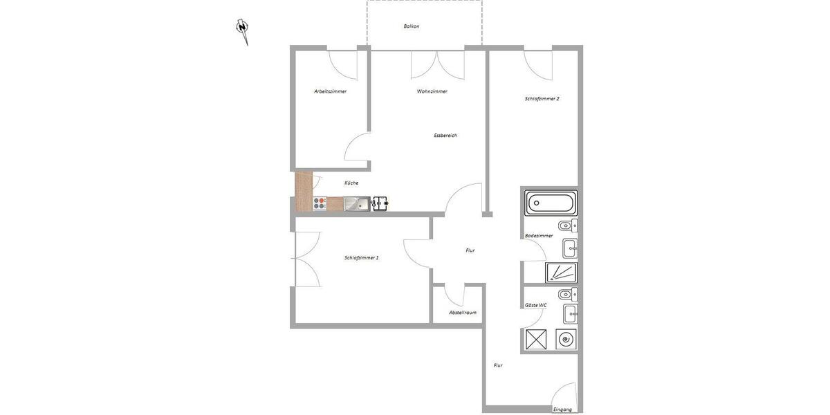 Etagenwohnung Offenbach am Main Bieberer Berg - 4 Zimmer, 93 m&sup2;, 498.000&euro; | Angebot:27260245