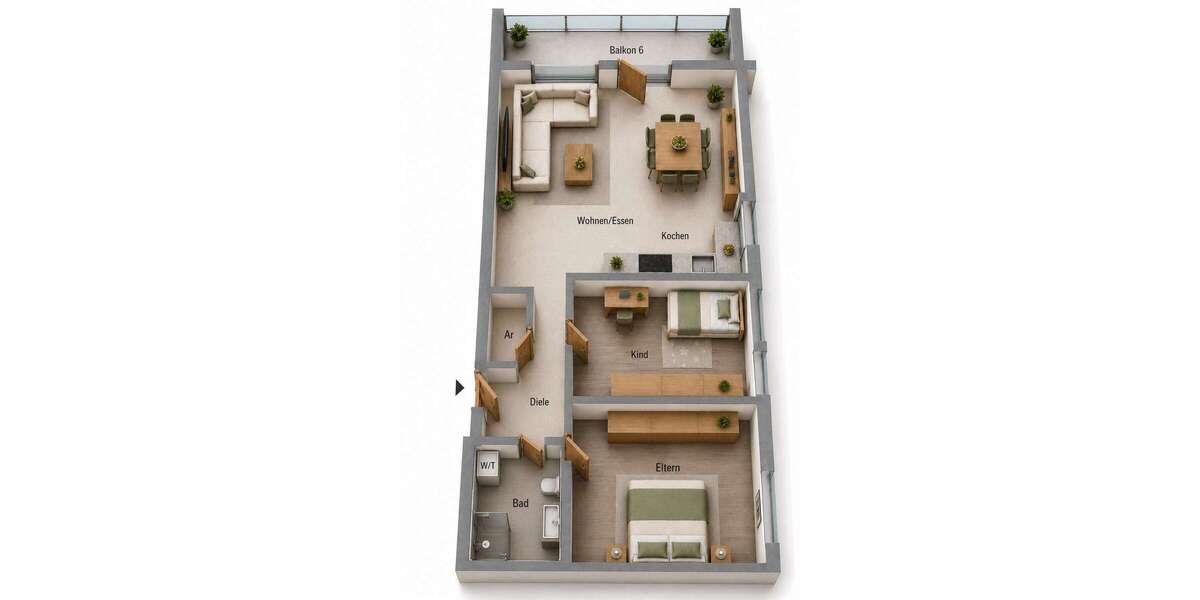 Etagenwohnung Isselburg - 3 Zimmer, 78 m&sup2;, 296.500&euro; | Angebot:25153043