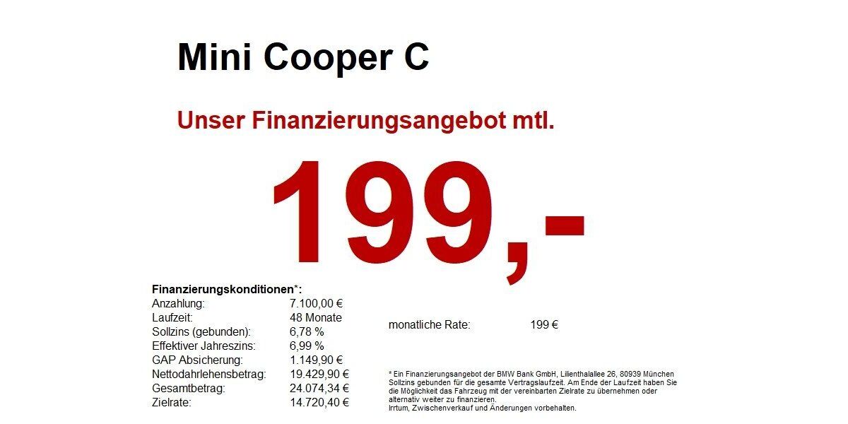 Mini Cooper C 12.500 km 25.380 &euro; Buchen- Hettingen 74722