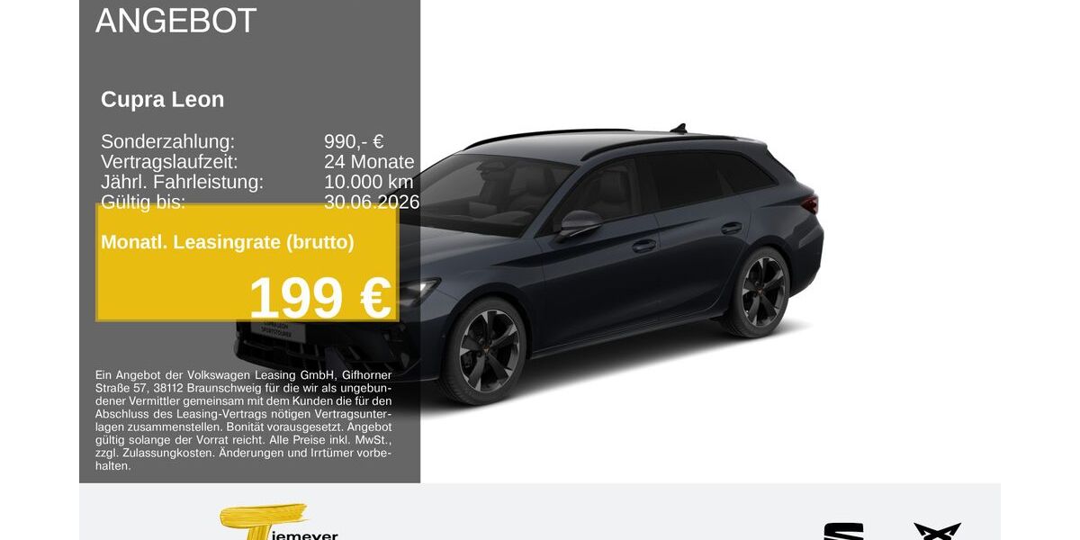 Cupra Leon 27.981 km 30.540 &euro; Recklinghausen 45663