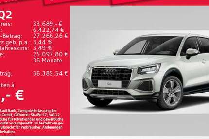 Audi Q2 5.216 km 33.689 &euro; Eching 85386