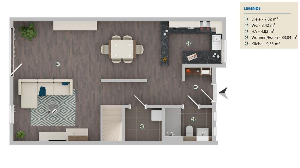 Reihenhaus Trittau - 5 Zimmer, 125 m&sup2;, 1.900&euro; | Angebot:24136784