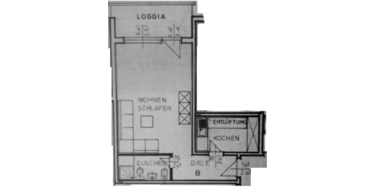 Etagenwohnung Bad Driburg - 1 Zimmer, 42 m&sup2;, 297&euro; | Angebot:25433372