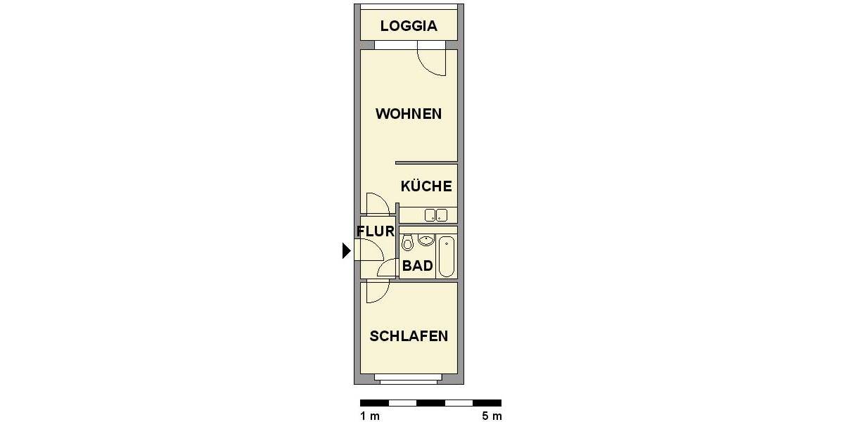 Etagenwohnung Chemnitz Markersdorf - 2 Zimmer, 41 m&sup2;, 237&euro; | Angebot:26869023