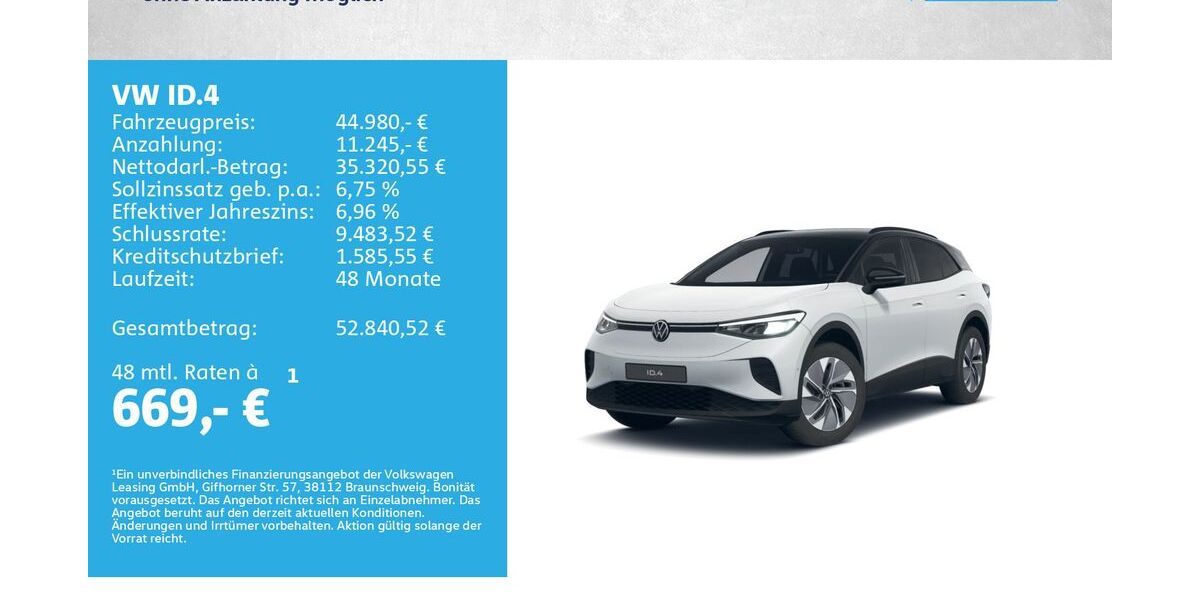 VW ID.4 5.000 km 44.980 &euro; Kreuzwertheim 97892