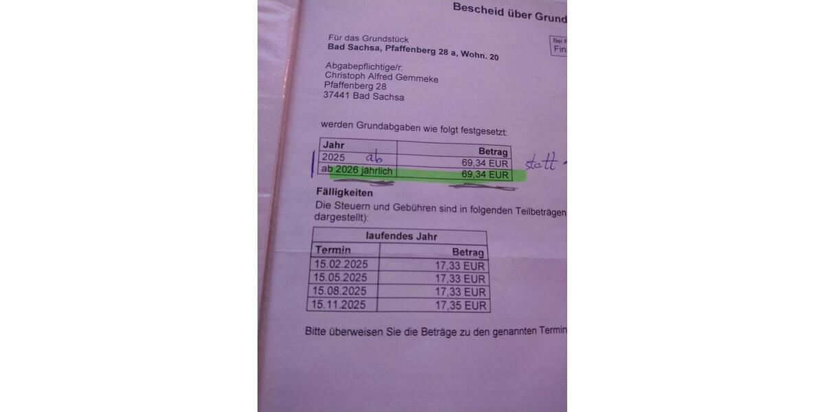 Etagenwohnung Bad Sachsa - 1 Zimmer, 40 m&sup2;, 38.000&euro; | Angebot:26235043