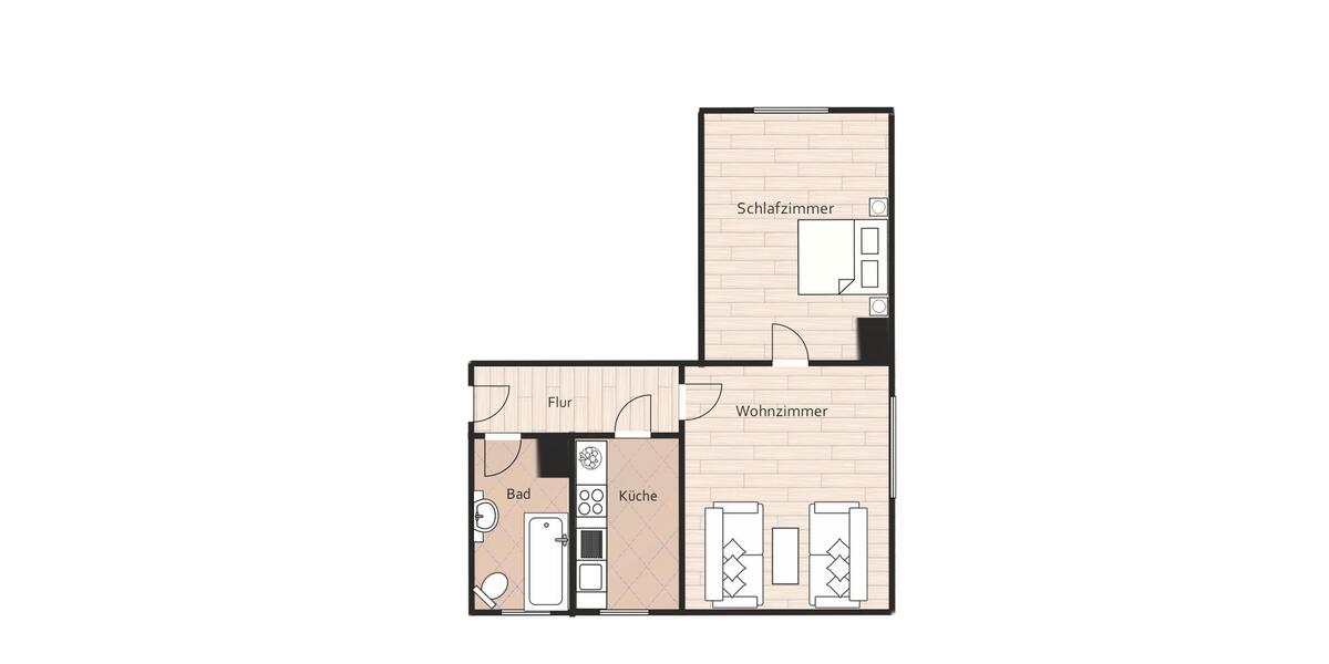 Erdgeschoßwohnung Plauen Haselbrunn - 2 Zimmer, 49 m&sup2;, 330&euro; | Angebot:26338025