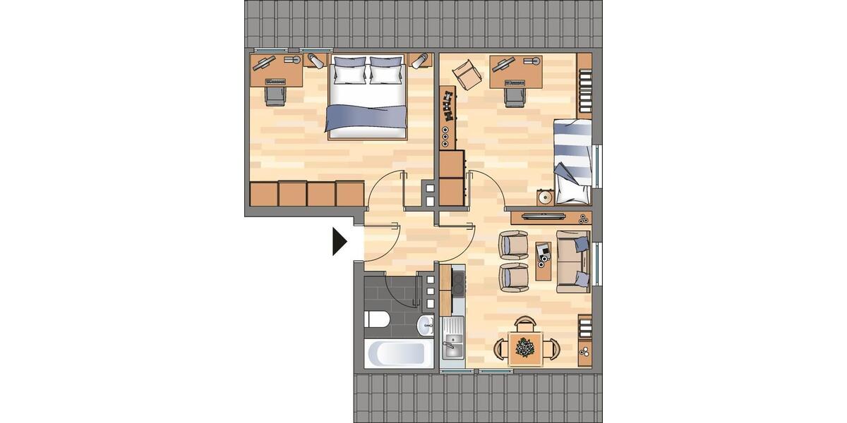 Etagenwohnung Weißenthurm - 2 Zimmer, 42 m&sup2;, 419&euro; | Angebot:24728184