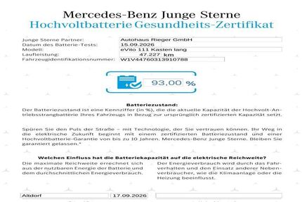 Mercedes-Benz eVito 47.227 km 16.958 &euro; Altdorf 90518