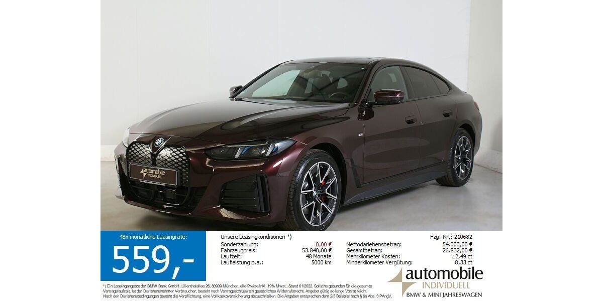 BMW i4 2.400 km 52.840 &euro; Paderborn 33100