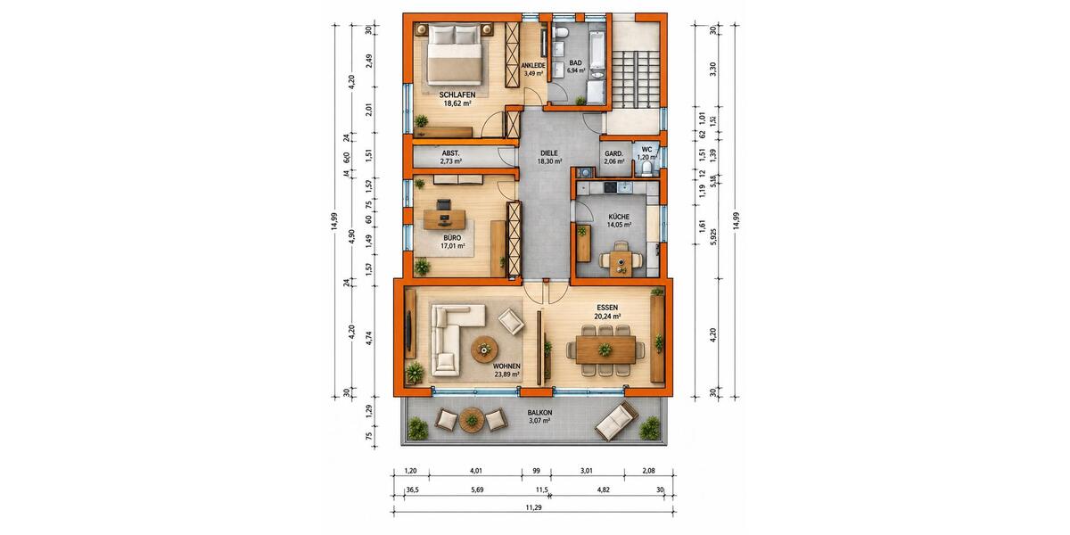 Etagenwohnung Ansbach - 3 Zimmer, 125 m&sup2;, 1.350&euro; | Angebot:27609572
