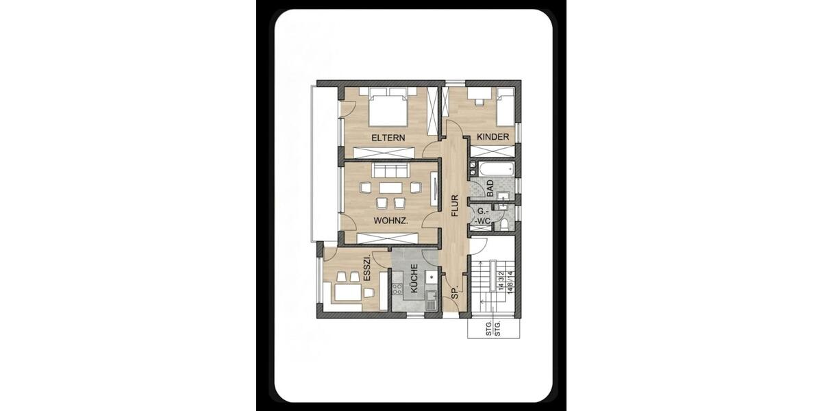 Etagenwohnung Vilsbiburg - 4 Zimmer, 100 m&sup2;, 900&euro; | Angebot:26420650