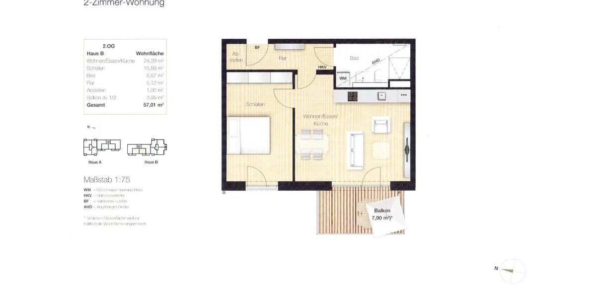 Etagenwohnung Landsberg am Lech Ellighofen - 2 Zimmer, 57 m&sup2;, 400.000&euro; | Angebot:26840513