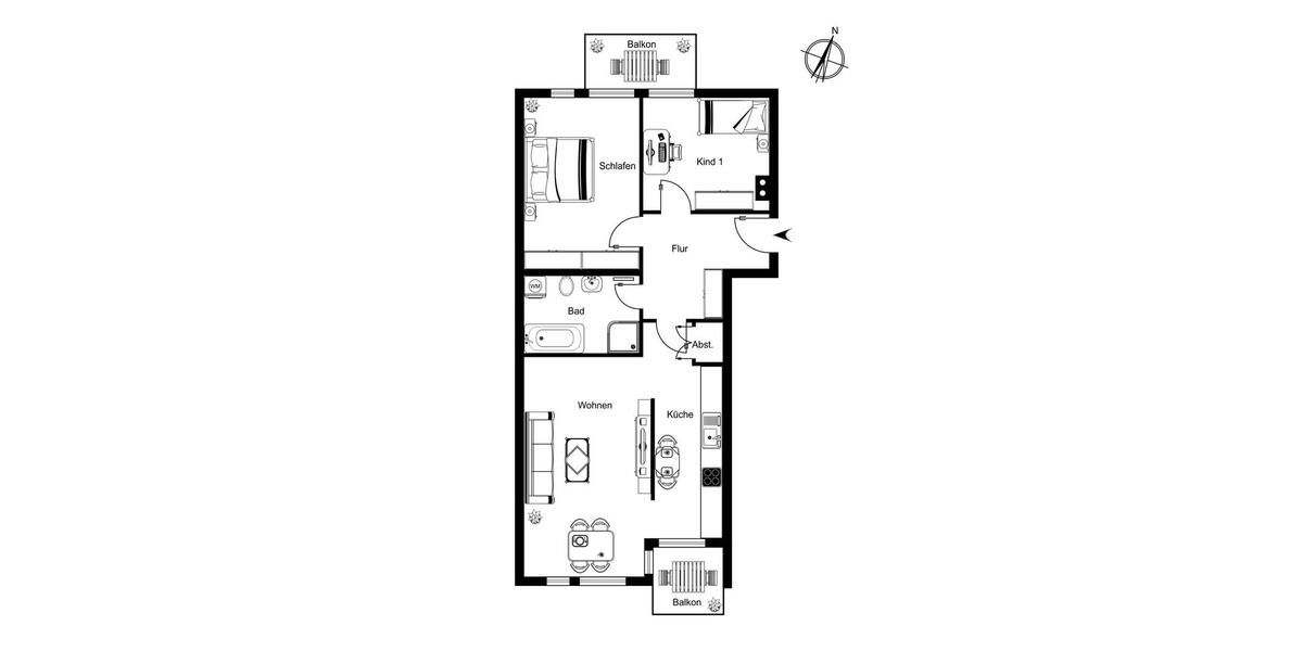 Etagenwohnung Oranienburg - 3 Zimmer, 88 m&sup2;, 1.496&euro; | Angebot:22930200