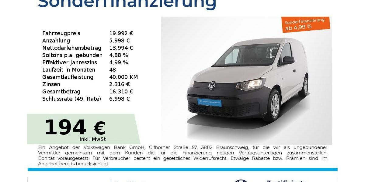 VW Caddy 11.450 km 19.992 &euro; Nürnberg 90441