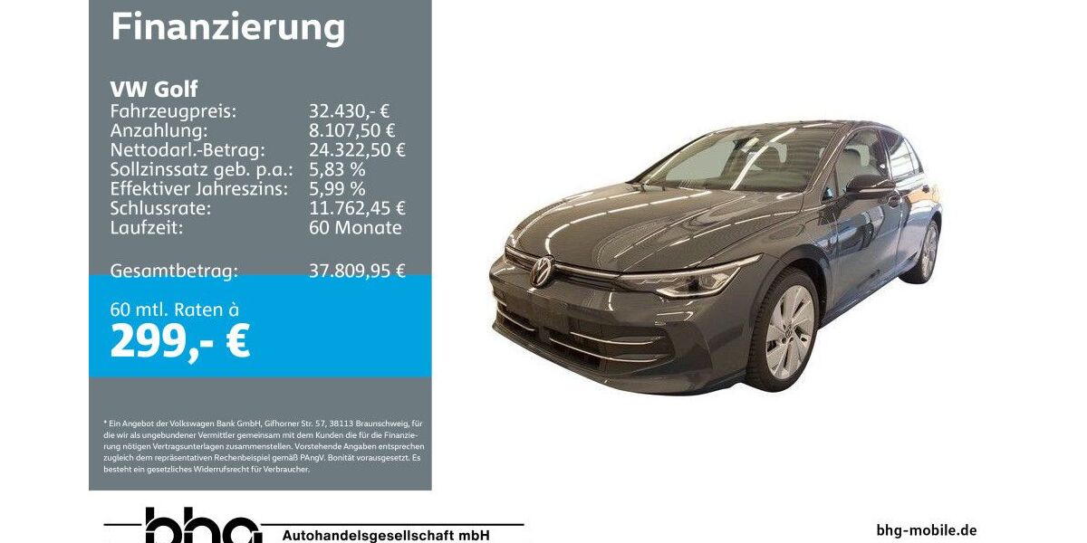 VW Golf 8.495 km 32.430 &euro; Kehl 77694