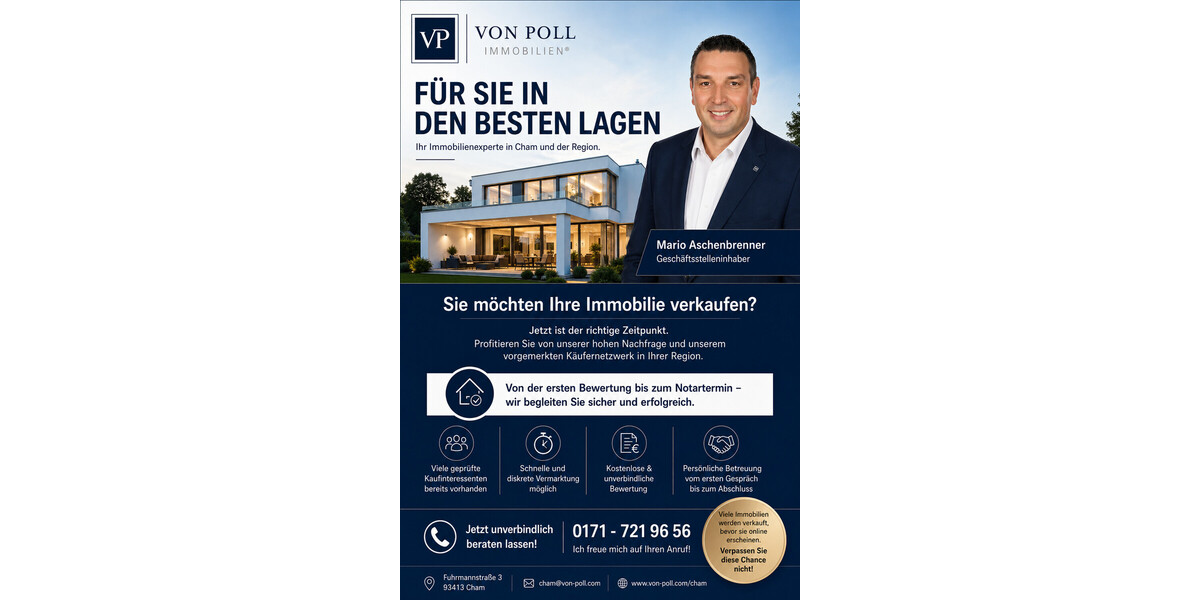 Ein Zuhause, das berührt: Exklusives Anwesen mit Traumgarten & Südterrasse in Roding - Einfamilienhaus Roding | Angebot:26490952