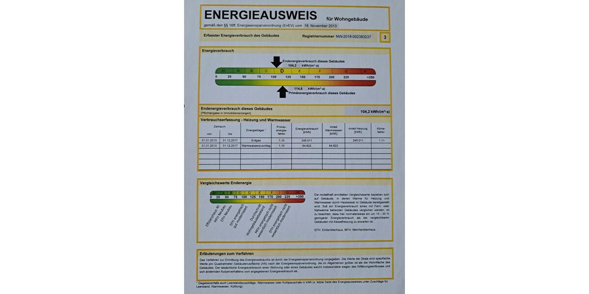 Etagenwohnung Lübbecke - 3 Zimmer, 103 m&sup2;, 800&euro; | Angebot:27607362
