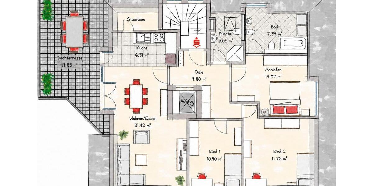 Dachgeschoßwohnung München Pasing-Obermenzing - 4 Zimmer, 98 m&sup2;, 2.250&euro; | Angebot:26610931