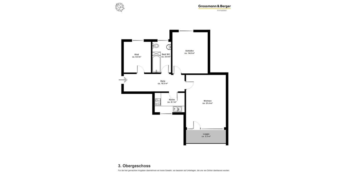 Etagenwohnung Geesthacht - 2 Zimmer, 69 m&sup2;, 179.000&euro; | Angebot:25726565