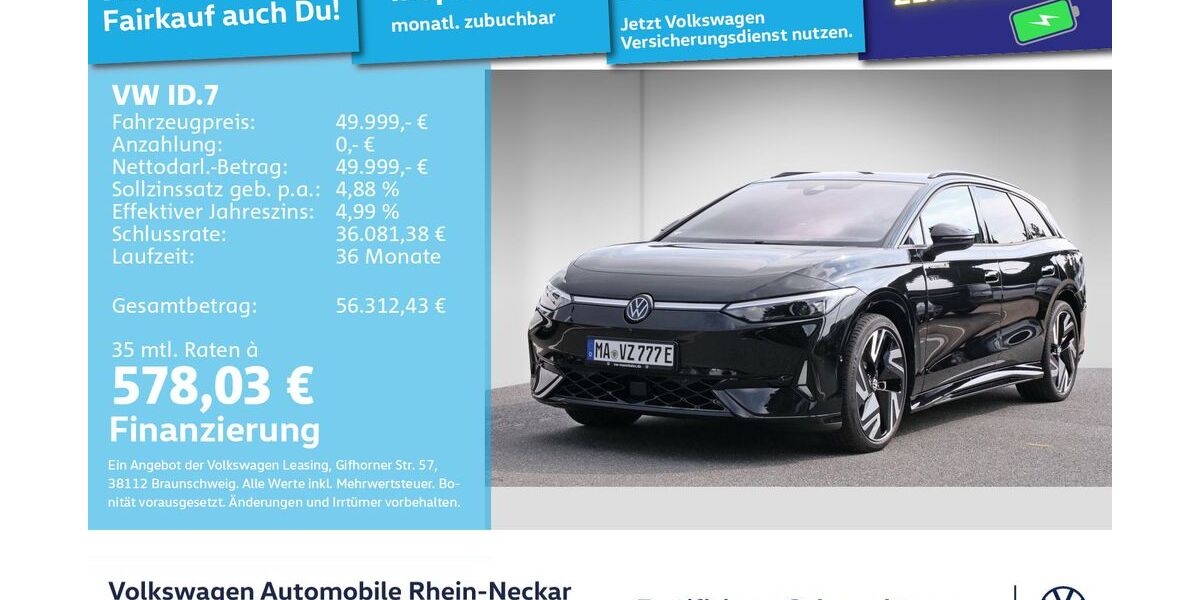 VW ID.7 19.900 km 49.999 &euro; Mannheim 68309
