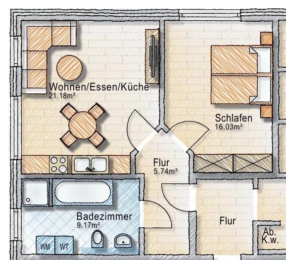 Etagenwohnung Bad Saarow - 2 Zimmer, 54 m&sup2;, 570&euro; | Angebot:26234138