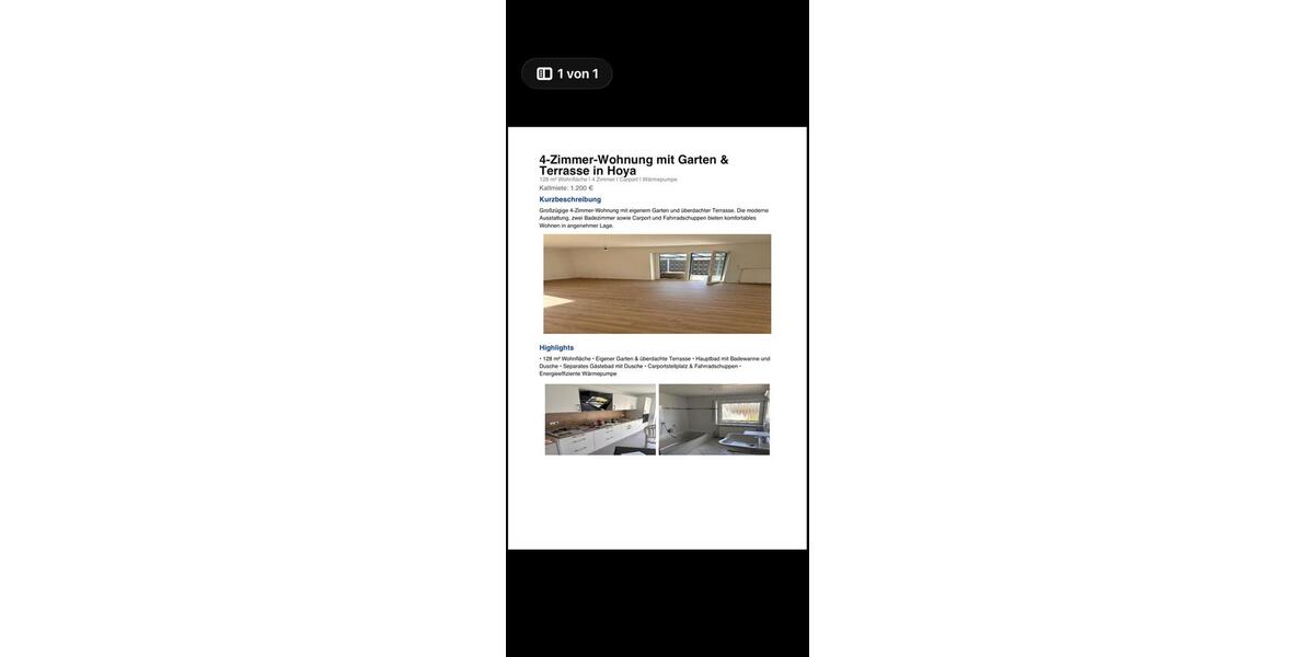 Erdgeschoßwohnung Eystrup - 4 Zimmer, 128 m&sup2;, 1.200&euro; | Angebot:25373718