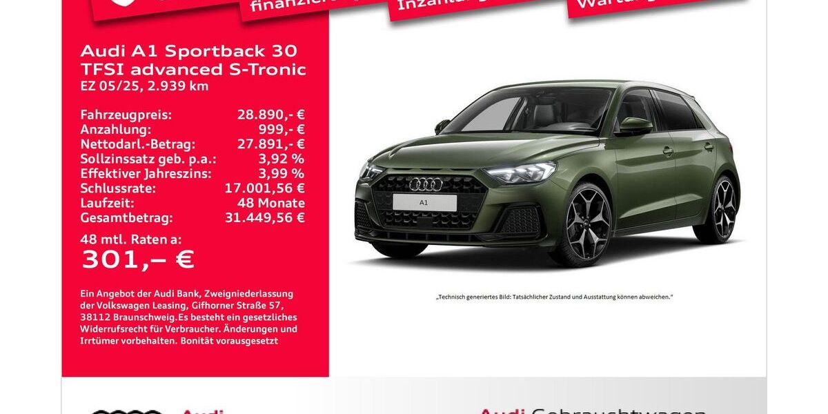 Audi A1 3.001 km 28.890 &euro; Bremerhaven 27576
